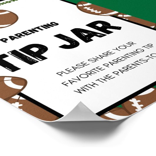 Fußball Baby Duschzeichen Poster (Ecke)