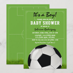 Fußball-Baby-Party Es ist ein Junge Einladung