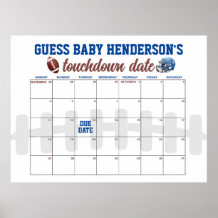 Fußball-Baby-Party-Terminkalender Poster