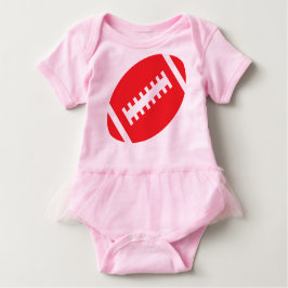 FUSSBALL BABY Pink Tutu | Front Red Football Baby T-shirt