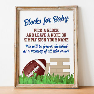Fußball-Baby-Shower-Block für Baby-Sign Fotodruck