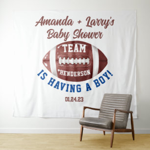 Fußball-Baby-Shower-Hintergrund Wandteppich
