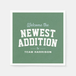 Fußball-Babydusche blaue Heckklappe personalisiert Serviette