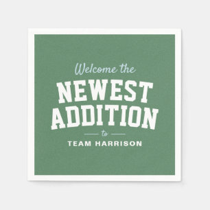 Fußball-Babydusche blaue Heckklappe personalisiert Serviette