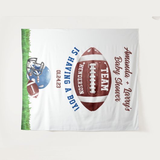 Fußball-Babydusche Hintergrund Wandteppich (Vorderseite (Horizontal))