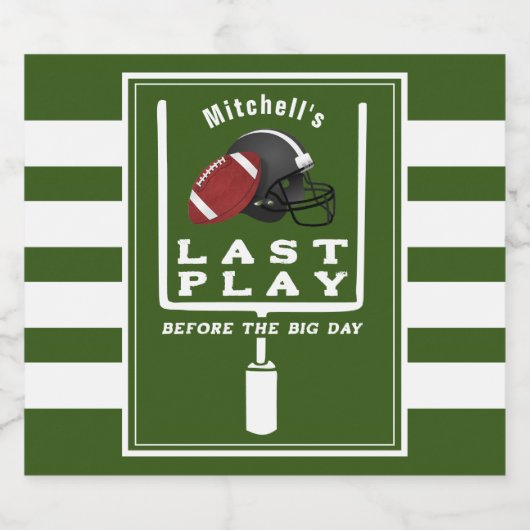 Fußball-Bachelor Party Letztes Spiel vor dem große Bierflaschenetikett (Einzelnes Label)