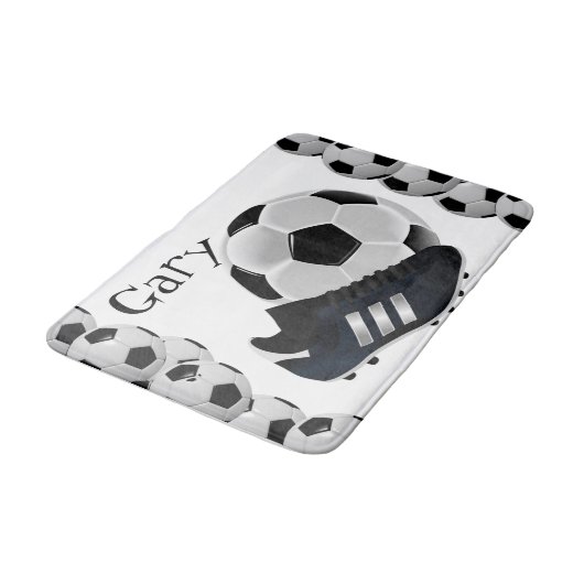 Fußball Bad Badewanne Mat Badematte (Schrägansicht)