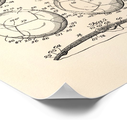 Fußball-Ball 1932 Patentart - Alter Peper Poster (Ecke)