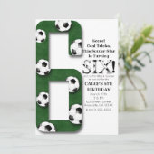 Fußball-Ball 6 6. Geburtstagsparty Einladung (Stehend Vorderseite)