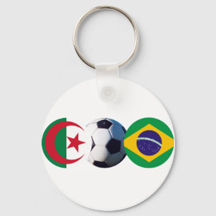 Fußball Ball Algerien und Brasilien Flaggen des MU Schlüsselanhänger
