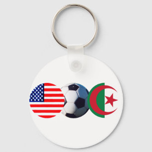Fußball Ball Algerien & USA Flaggen MUSEUM Zazzle Schlüsselanhänger
