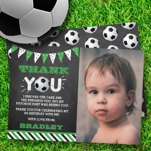 Fußball-Ball aller Altersstufen Foto Geburtstag Dankeskarte