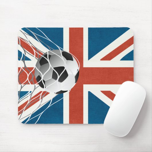 Fußball-Ball auf der Flagge des Vereinigten Königr Mousepad (Mit Mouse)