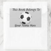 Fußball-Ball auf der Graubündel-Buchnamensplatte Rechteckiger Aufkleber (Tasche)