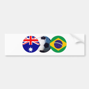 Fußball-Ball Australien & Brasilien Flag The MUSEU Autoaufkleber