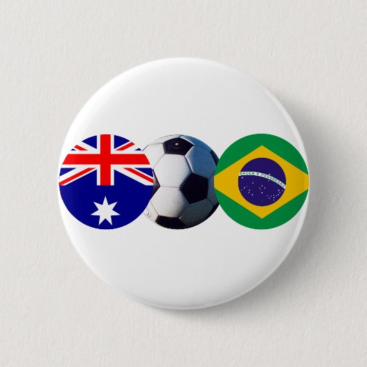 Fußball-Ball Australien & Brasilien Flag The MUSEU Button (Vorderseite)