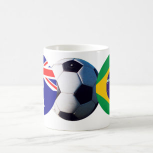 Fußball-Ball Australien & Brasilien Flag The MUSEU Kaffeetasse