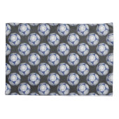 Fußball Ball Blau-Weiß-Muster gestrichen Kissenbezug (Rückseite)