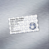 Fußball Ball Blau-Weiß-Muster gestrichen Magnetische Visitenkarte (Beispiel)