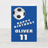 Fußball Ball Blue Boy Happy Birthday Karte (Vorderseite)