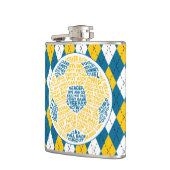 Fußball Ball Calligram Typografie Flask Flachmann (Links)