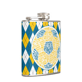 Fußball Ball Calligram Typografie Flask Flachmann