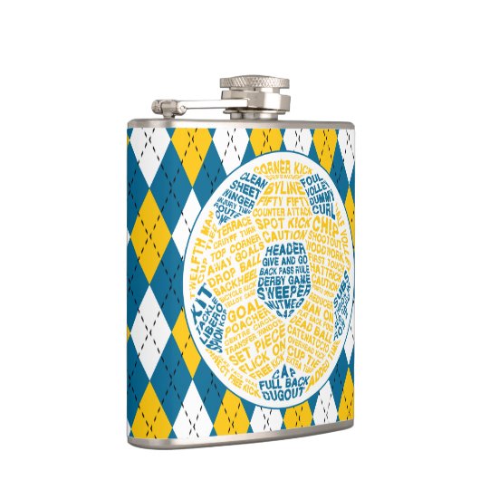 Fußball Ball Calligram Typografie Flask Flachmann (Rechts)