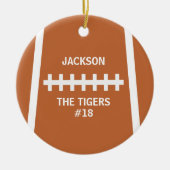 Fußball-Ball Cooles Team und Anzahl Keramik Ornament (Vorne)