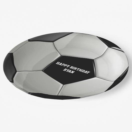 Fußball Ball Custom Birthday Paper Plate Pappteller (Schrägansicht)