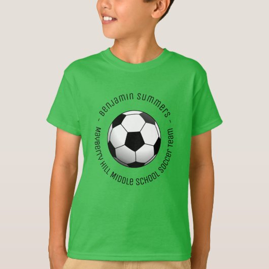 Fußball Ball Custom Text T-Shirt (Vorderseite)