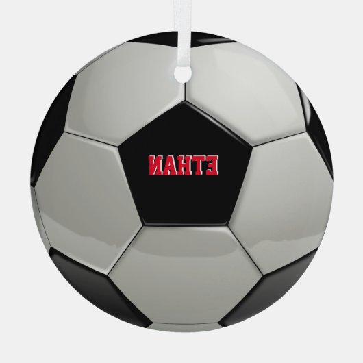 Fußball Ball Custom Tree Ornament (Rückseite)