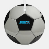 Fußball Ball Custom Tree Ornament Aus Glas (Rückseite)