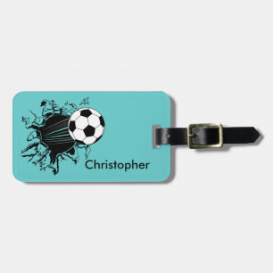 Fußball-Ball, der heraus personalisiertes sprengt Gepäckanhänger