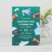 Fußball Ball Einladung zum ersten Geburtstag (Stehend Vorderseite)