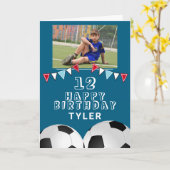 Fußball Ball Fahnen Foto Geburtstag Karte (Gelbe Blume)