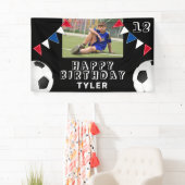 Fußball Ball Fahnen Schwarzes Foto Geburtstag Banner (Insitu)