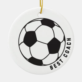 Fußball-Ball-Grafikcoach-Geschenk Keramik Ornament