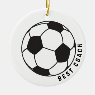 Fußball-Ball-Grafikcoach-Geschenk Keramik Ornament