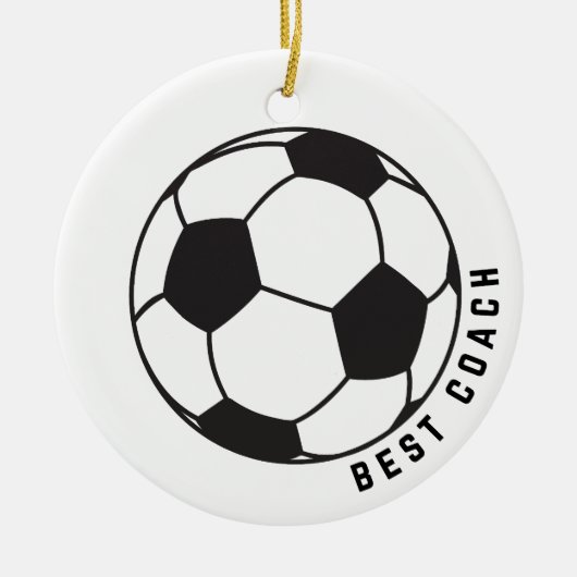 Fußball-Ball-Grafikcoach-Geschenk Keramik Ornament (Vorne)