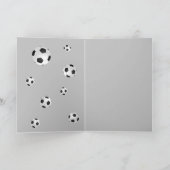 Fußball Ball Grauer Sporttrainer Dankeskarte (Innenseite)