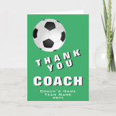 Fußball Ball Green Danke Coach Card (Vorderseite)