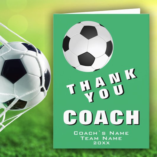 Fußball Ball Green Danke Coach Card