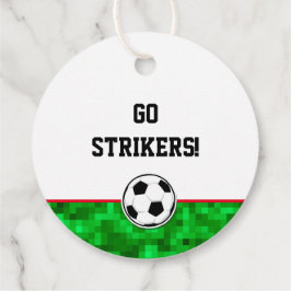 Fußball Ball Green Digital Grass GO TEAM NAME Fun Geschenkanhänger