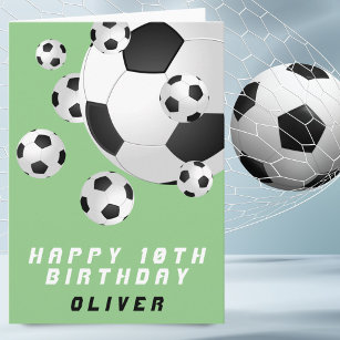 Fußball Ball Green Kids Boy Happy Birthday Karte