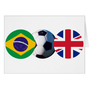 Fußball Ball Großbritannien und Brasilien Flaggen