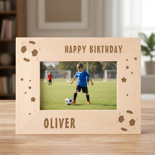 Fußball Ball Happy Birthday Geätzte Rahmen