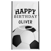 Fußball Ball Happy Geburtstag Kinder Name Kleine Geschenktüte (Rückseite)