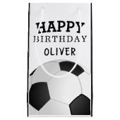 Fußball Ball Happy Geburtstag Kinder Name Kleine Geschenktüte (Vorderseite)