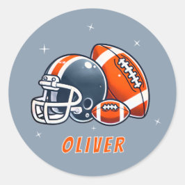 Fußball-Ball Helmet Cartoon Geburtstag Runder Aufkleber