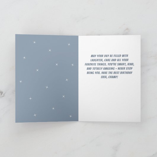 Fußball Ball Helmet Cartoon Glückwunsch zum Geburt Karte (Innenseite)